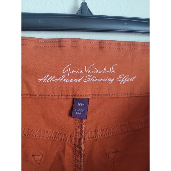 Gloria Vanderbilt Amanda Pullon Capri Bermuda Pants Terracotta 16w‎ - Picture 5 of 8